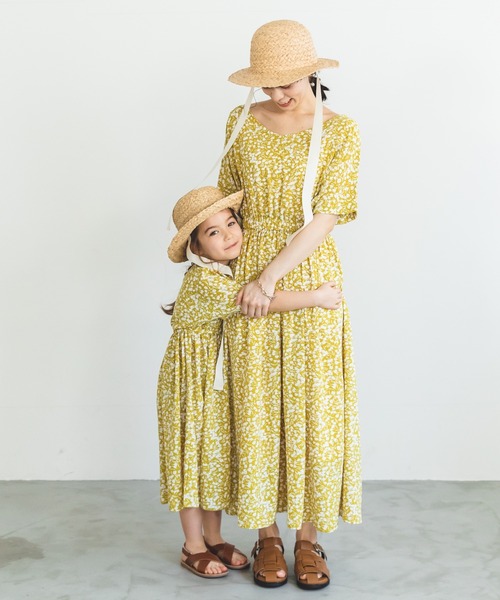 pairmanon（ペアマノン）の「【ママとおそろい】コットンリボン付きラフィハット（ハット・キッズ・ベージュ・FREE）」の3枚目の写真