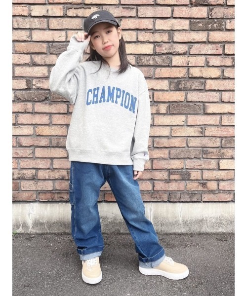 Champion（チャンピオン）の「【Champion】カレッジロゴプリントスウェット（スウェット・キッズ・グレー/ネイビー・160/150/140/130/120）」の21枚目の写真