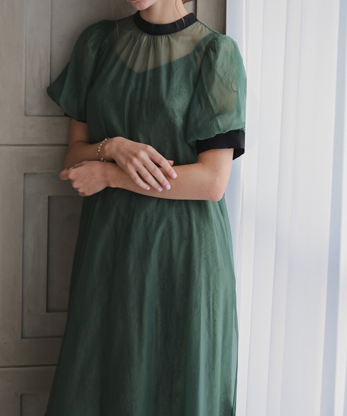 Dorry Doll(ドリードール)の「Aラインシアードレス(ドレス・レディース・オレンジ/ブラック/グリーン/ブラウン・SHORT/M)」の14枚目の写真