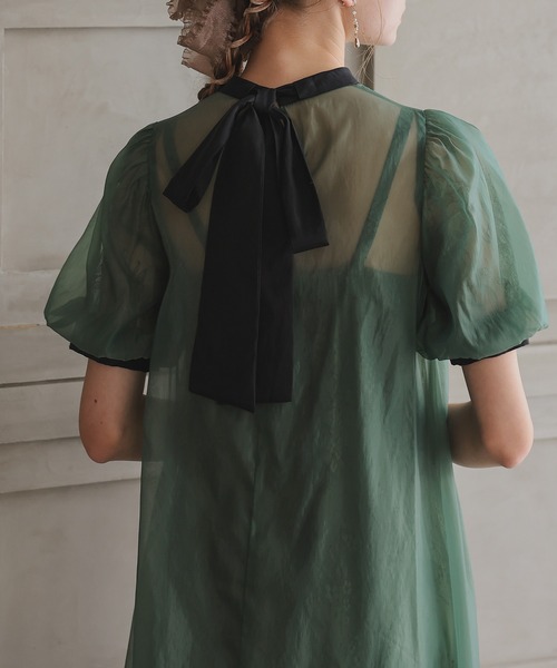 Dorry Doll(ドリードール)の「Aラインシアードレス(ドレス・レディース・オレンジ/ブラック/グリーン/ブラウン・SHORT/M)」の15枚目の写真