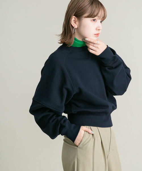 KBF（ケイビーエフ）の「『UR TECH』コンパクトスウェット（スウェット・レディース・ネイビー/オフホワイト/グレー・ONE）」の3枚目の写真