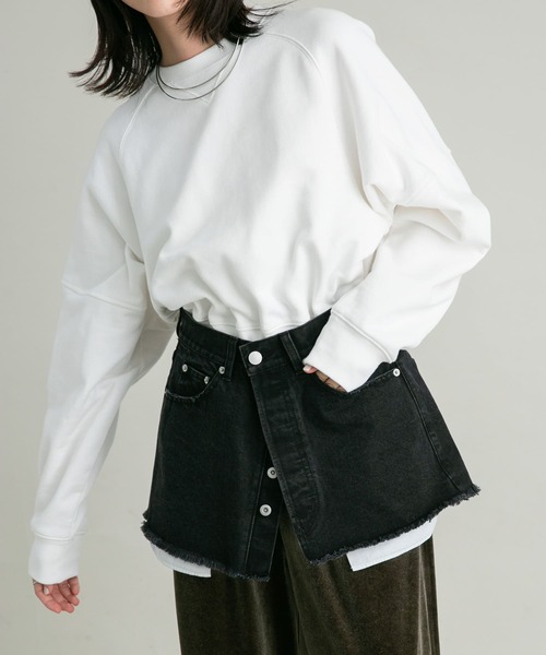 KBF（ケイビーエフ）の「『UR TECH』コンパクトスウェット（スウェット・レディース・ネイビー/オフホワイト/グレー・ONE）」の2枚目の写真