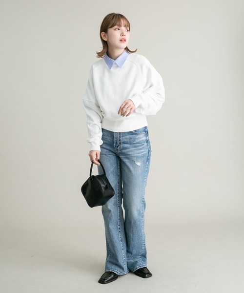 KBF（ケイビーエフ）の「『UR TECH』コンパクトスウェット（スウェット・レディース・ネイビー/オフホワイト/グレー・ONE）」の5枚目の写真