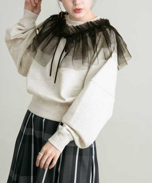 KBF（ケイビーエフ）の「『UR TECH』コンパクトスウェット（スウェット・レディース・ネイビー/オフホワイト/グレー・ONE）」の7枚目の写真