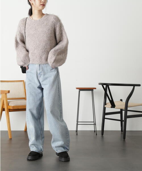 FREE'S MART（フリーズマート）の「◆［ＷＥＢ限定］ウール混リサイクルエコシャギーショート丈ニット（ニット/セーター・レディース・グリーン/グレー/ベージュ/レッド・FREE）」の20枚目の写真