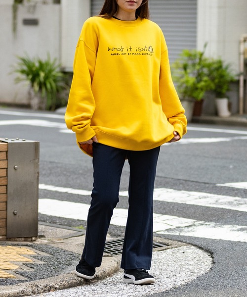 （What it isNt）ART BY MARKGONZALES（ワットイットイズント）の「【h】〔(What it isNT)art by MARKGONZALES〕裏起毛 バックプリント RELAX FIT トレーナー（スウェット・メンズ・イエロー/ロイヤルブルー/ホワイト・MEDIUM/LARGE/X-LARGE）」の22枚目の写真