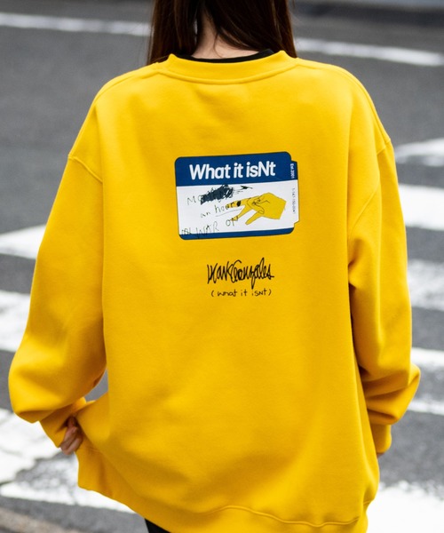 （What it isNt）ART BY MARKGONZALES（ワットイットイズント）の「【h】〔(What it isNT)art by MARKGONZALES〕裏起毛 バックプリント RELAX FIT トレーナー（スウェット・メンズ・イエロー/ロイヤルブルー/ホワイト・MEDIUM/LARGE/X-LARGE）」の17枚目の写真