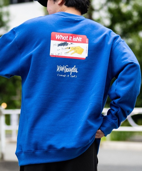 （What it isNt）ART BY MARKGONZALES（ワットイットイズント）の「【h】〔(What it isNT)art by MARKGONZALES〕裏起毛 バックプリント RELAX FIT トレーナー（スウェット・メンズ・イエロー/ロイヤルブルー/ホワイト・MEDIUM/LARGE/X-LARGE）」の12枚目の写真