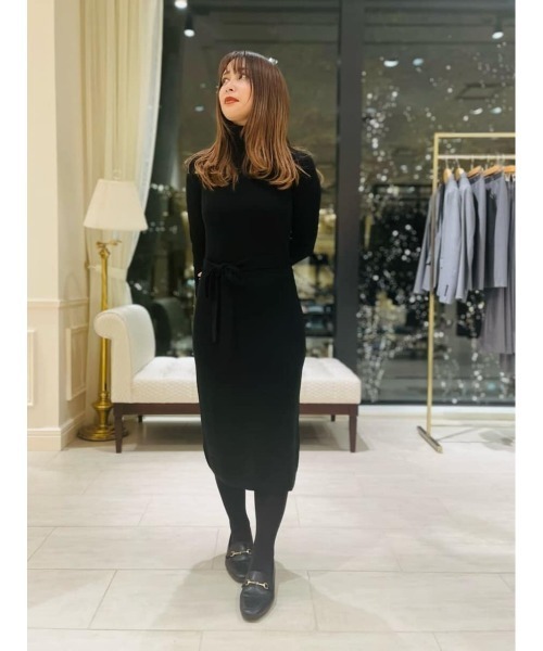 BROOKS BROTHERS（ブルックスブラザーズ）の「メリノウール ベルテッド タートルネック セータードレス（ワンピース・レディース・ブラック/ヘザーグレー・SMALL/MEDIUM/X-SMALL）」の19枚目の写真