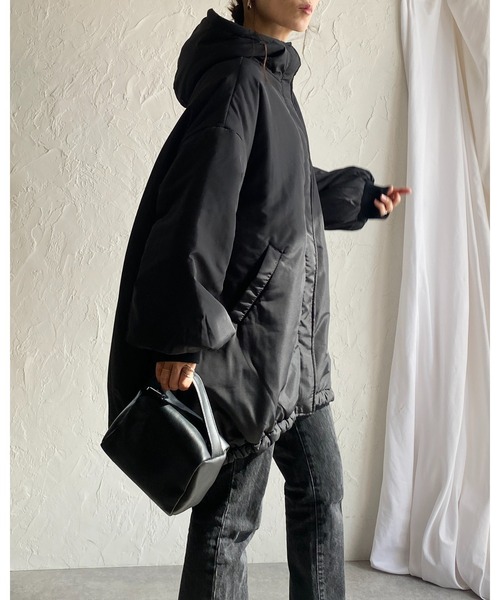 黒 フード付きダウンジャケット ロング丈 ZARA ロング丈フード付き 防水・防風 ダウンジャケット 3046/228