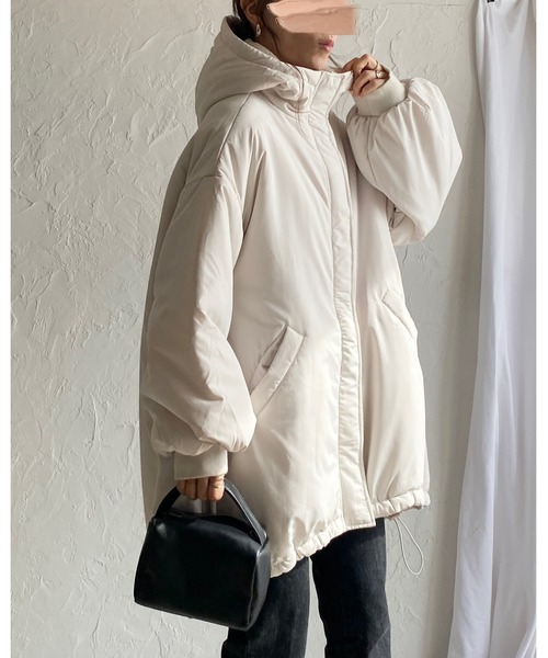 スタンドカラー ロングコート フード付き 中綿ダウン ジャケット She's Closet（シーズクローゼット）の「スタンドカラーフード