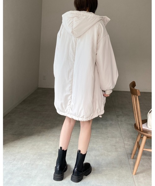 【セール】スタンドカラーフード付きロング丈中綿ダウンモンスターコート（ダウンジャケット/コート）｜She's Closet（シーズクローゼット）