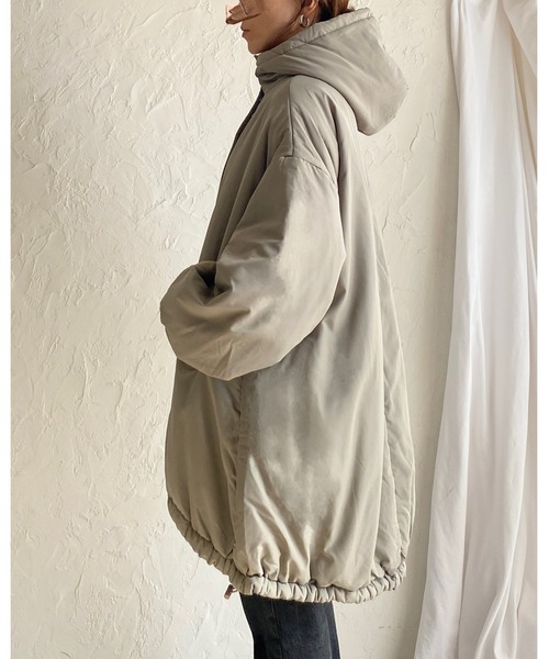 【セール】スタンドカラーフード付きロング丈中綿ダウンモンスターコート（ダウンジャケット/コート）｜She's Closet（シーズクローゼット）