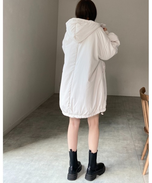 【セール】スタンドカラーフード付きロング丈中綿ダウンモンスターコート（ダウンジャケット/コート）｜She's Closet（シーズクローゼット）