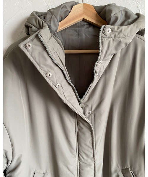 【セール】スタンドカラーフード付きロング丈中綿ダウンモンスターコート（ダウンジャケット/コート）｜She's Closet（シーズクローゼット）