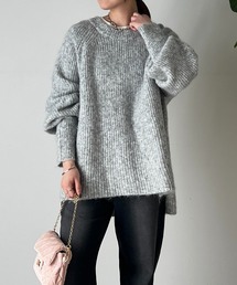 un dix cors | 畦編みスリット入りニット(ニット/セーター)