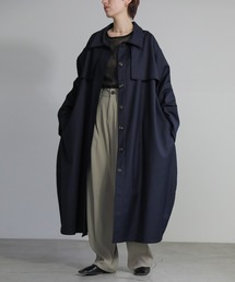 【新品】ステンカラーコート ネイビー GALERIE VIE ¥69300 ネイビー」に該当するステンカラーコートファッション通販