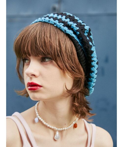 jouetie（ジュエティ）の「クロシェベレー（ハンチング/ベレー帽・レディース・ブラック/ブラウン・FREE）」の4枚目の写真