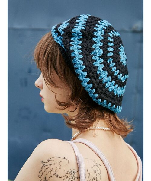 jouetie（ジュエティ）の「クロシェベレー（ハンチング/ベレー帽・レディース・ブラック/ブラウン・FREE）」の7枚目の写真