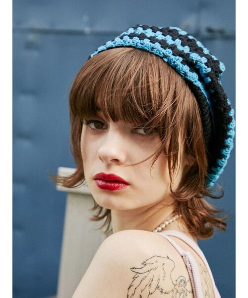 jouetie（ジュエティ）の「クロシェベレー（ハンチング/ベレー帽・レディース・ブラック/ブラウン・FREE）」の8枚目の写真