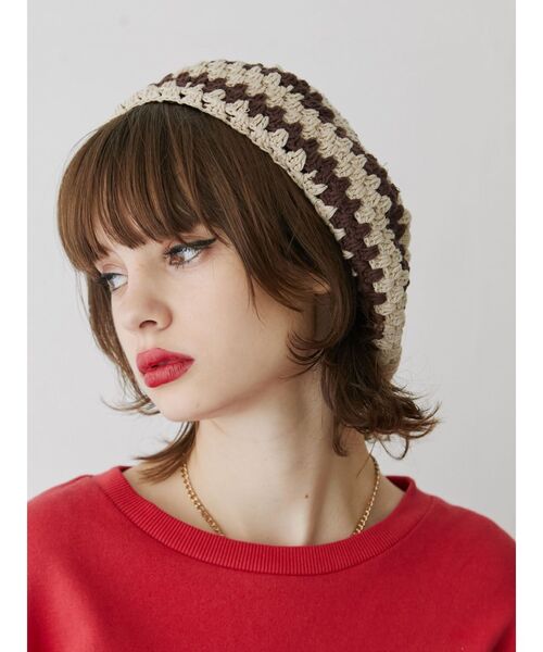 jouetie（ジュエティ）の「クロシェベレー（ハンチング/ベレー帽・レディース・ブラック/ブラウン・FREE）」の13枚目の写真