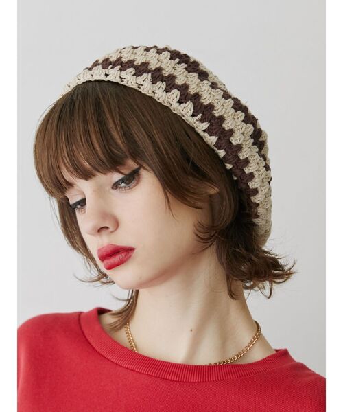 jouetie（ジュエティ）の「クロシェベレー（ハンチング/ベレー帽・レディース・ブラック/ブラウン・FREE）」の14枚目の写真