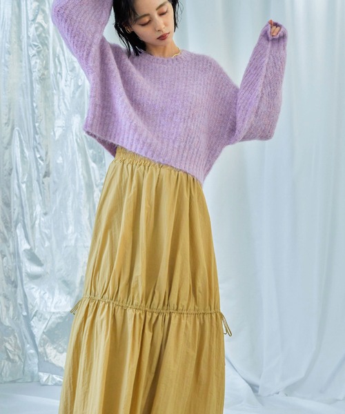 Fashion Letter(ファッションレター)の「ラウンドネック クロップド丈 モヘアニットプルオーバー(ニット/セーター・レディース・ブルー/グレー/ライトグレー/ライトパープル・M)」の13枚目の写真