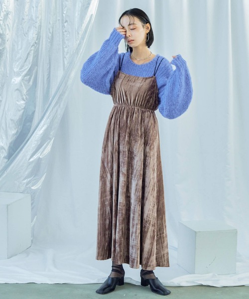 Fashion Letter(ファッションレター)の「ラウンドネック クロップド丈 モヘアニットプルオーバー(ニット/セーター・レディース・ブルー/グレー/ライトグレー/ライトパープル・M)」の16枚目の写真