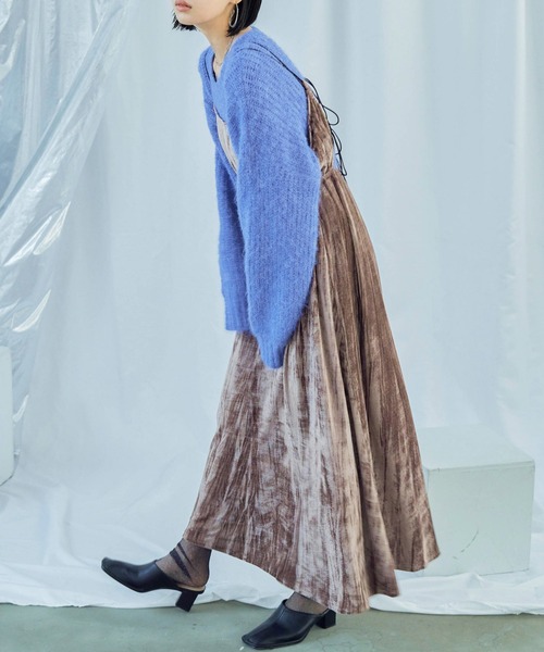 Fashion Letter(ファッションレター)の「ラウンドネック クロップド丈 モヘアニットプルオーバー(ニット/セーター・レディース・ブルー/グレー/ライトグレー/ライトパープル・M)」の20枚目の写真