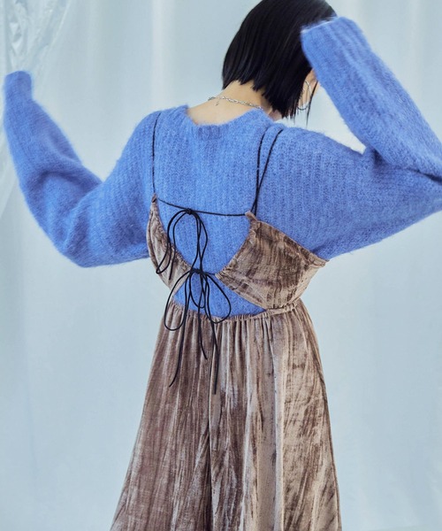 Fashion Letter(ファッションレター)の「ラウンドネック クロップド丈 モヘアニットプルオーバー(ニット/セーター・レディース・ブルー/グレー/ライトグレー/ライトパープル・M)」の21枚目の写真