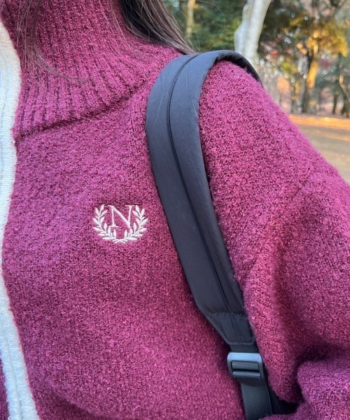 nemne store(ネンネストア)の「【低身長サイズあり】ブークレダブルジッププルオーバー(ニット/セーター・レディース・ネイビー/アイボリー/ボルドー・SMALL/MEDIUM)」の19枚目の写真