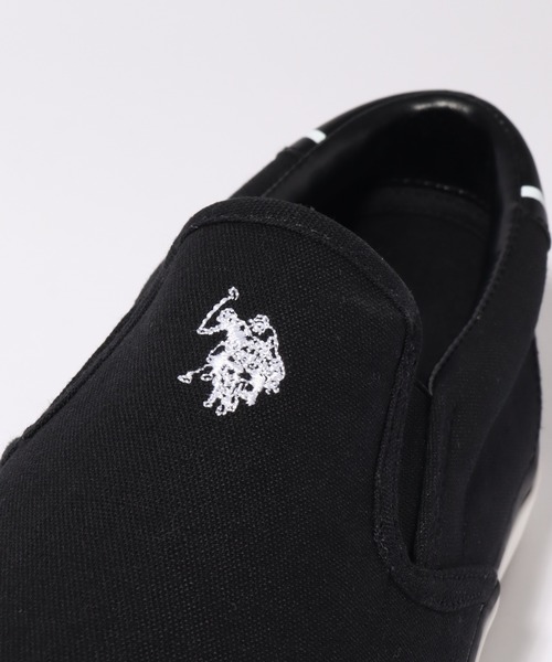 U.S. POLO ASSN.（ユーエスポロアッスン）の「【U.S. POLO ASSN./ユーエスポロアッスン】ワンポイント ダブルホースマン刺繍 キャンバス スリッポン（スリッポン・レディース・ホワイト/ベージュ/ブラック・25.5cm/27.0cm/24.5cm/23.5cm/22.5cm/26.5cm/23.0cm/26.0cm/25.0cm/24.0cm）」の16枚目の写真
