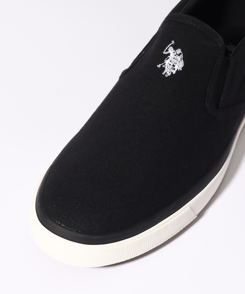 U.S. POLO ASSN.（ユーエスポロアッスン）の「【U.S. POLO ASSN./ユーエスポロアッスン】ワンポイント ダブルホースマン刺繍 キャンバス スリッポン（スリッポン・レディース・ホワイト/ベージュ/ブラック・25.5cm/27.0cm/24.5cm/23.5cm/22.5cm/26.5cm/23.0cm/26.0cm/25.0cm/24.0cm）」の15枚目の写真