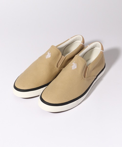 U.S. POLO ASSN.（ユーエスポロアッスン）の「【U.S. POLO ASSN./ユーエスポロアッスン】ワンポイント ダブルホースマン刺繍 キャンバス スリッポン（スリッポン・レディース・ホワイト/ベージュ/ブラック・25.5cm/27.0cm/24.5cm/23.5cm/22.5cm/26.5cm/23.0cm/26.0cm/25.0cm/24.0cm）」の12枚目の写真