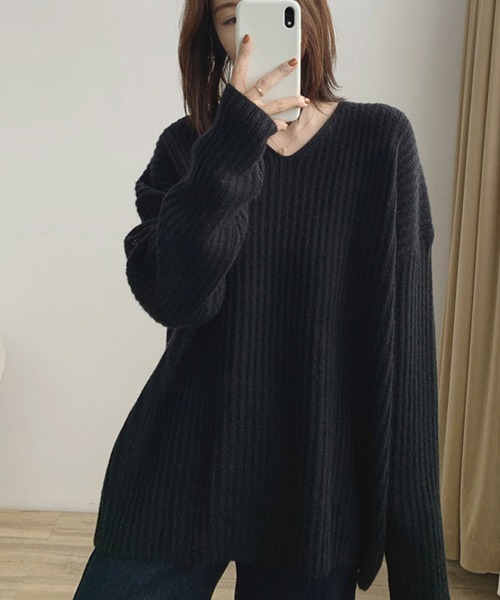Miniministore（ミニミニストア）の「リブ ニットトップス春秋冬ニットセーター（ニット/セーター・レディース・ベージュ/グレー/ライトベージュ/ライトブラウン/ブラック・フリー）」の19枚目の写真