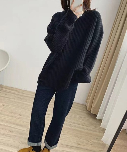 Miniministore（ミニミニストア）の「リブ ニットトップス春秋冬ニットセーター（ニット/セーター・レディース・ベージュ/グレー/ライトベージュ/ライトブラウン/ブラック・フリー）」の20枚目の写真