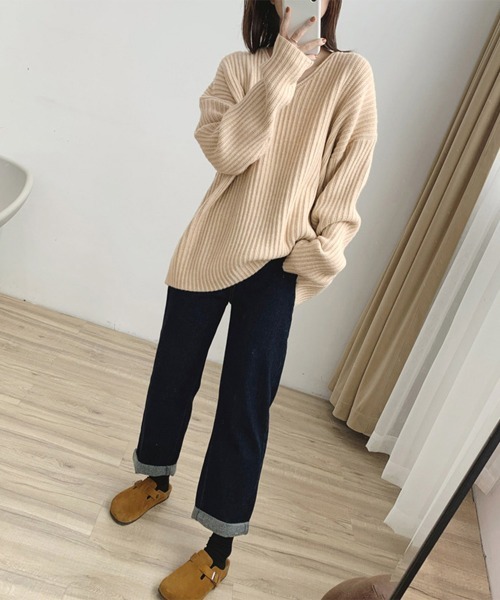 Miniministore（ミニミニストア）の「リブ ニットトップス春秋冬ニットセーター（ニット/セーター・レディース・ベージュ/グレー/ライトベージュ/ライトブラウン/ブラック・フリー）」の21枚目の写真