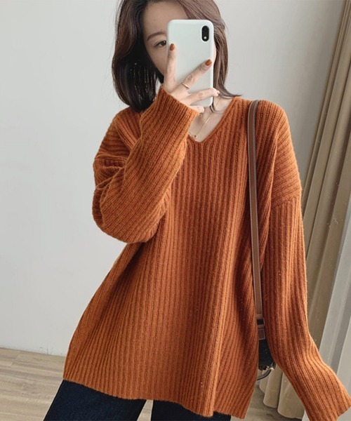 Miniministore（ミニミニストア）の「リブ ニットトップス春秋冬ニットセーター（ニット/セーター・レディース・ベージュ/グレー/ライトベージュ/ライトブラウン/ブラック・フリー）」の8枚目の写真