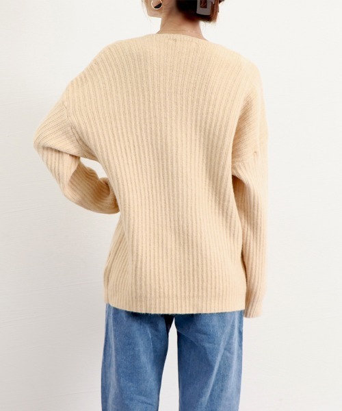 Miniministore（ミニミニストア）の「リブ ニットトップス春秋冬ニットセーター（ニット/セーター・レディース・ベージュ/グレー/ライトベージュ/ライトブラウン/ブラック・フリー）」の12枚目の写真