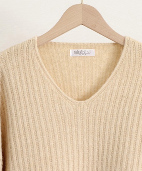 Miniministore（ミニミニストア）の「リブ ニットトップス春秋冬ニットセーター（ニット/セーター・レディース・ベージュ/グレー/ライトベージュ/ライトブラウン/ブラック・フリー）」の6枚目の写真
