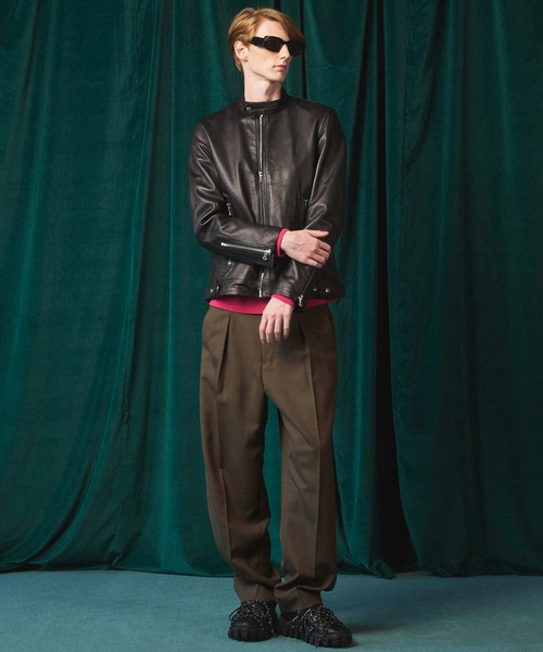 UNISEX》Dress-Fit Sheep Leather Single Rider Jacket/ドレス