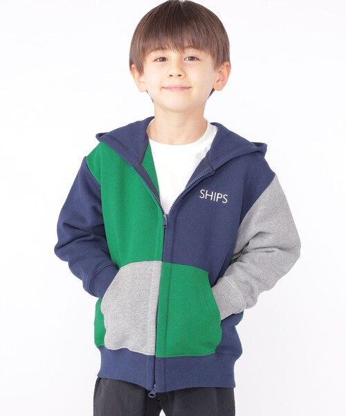 SHIPS(シップス)の「SHIPS KIDS:100~130cm / ロゴ フード ジップ パーカー(カーディガン/ボレロ・キッズ・ヘザーグレー/マルチ/ネイビー・120/130/110/100)」の3枚目の写真