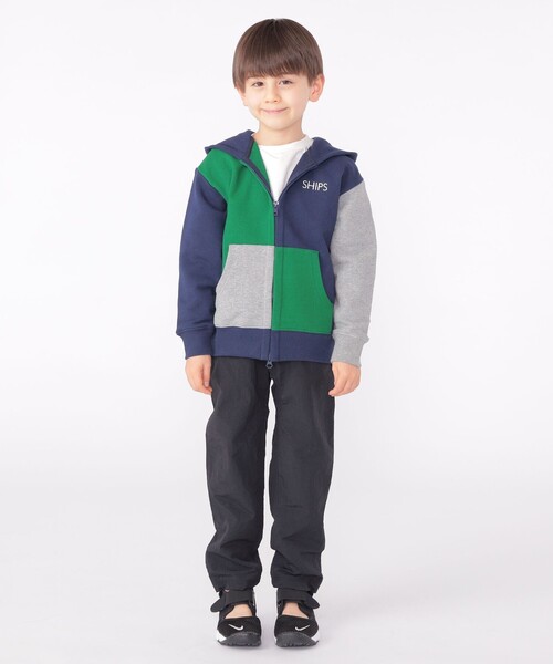 SHIPS(シップス)の「SHIPS KIDS:100~130cm / ロゴ フード ジップ パーカー(カーディガン/ボレロ・キッズ・ヘザーグレー/マルチ/ネイビー・120/130/110/100)」の4枚目の写真