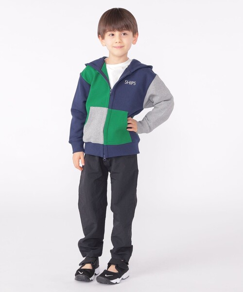 SHIPS(シップス)の「SHIPS KIDS:100~130cm / ロゴ フード ジップ パーカー(カーディガン/ボレロ・キッズ・ヘザーグレー/マルチ/ネイビー・120/130/110/100)」の6枚目の写真