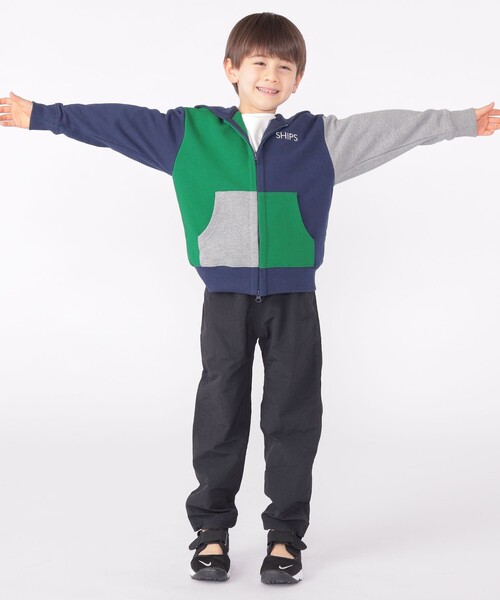 SHIPS(シップス)の「SHIPS KIDS:100~130cm / ロゴ フード ジップ パーカー(カーディガン/ボレロ・キッズ・ヘザーグレー/マルチ/ネイビー・120/130/110/100)」の7枚目の写真