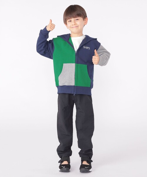 SHIPS(シップス)の「SHIPS KIDS:100~130cm / ロゴ フード ジップ パーカー(カーディガン/ボレロ・キッズ・ヘザーグレー/マルチ/ネイビー・120/130/110/100)」の8枚目の写真