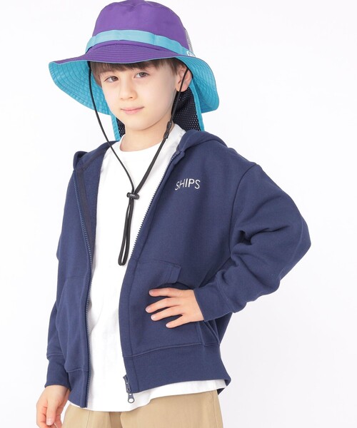 SHIPS(シップス)の「SHIPS KIDS:100~130cm / ロゴ フード ジップ パーカー(カーディガン/ボレロ・キッズ・ヘザーグレー/マルチ/ネイビー・120/130/110/100)」の9枚目の写真