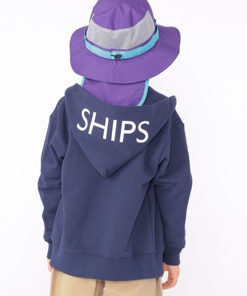 SHIPS(シップス)の「SHIPS KIDS:100~130cm / ロゴ フード ジップ パーカー(カーディガン/ボレロ・キッズ・ヘザーグレー/マルチ/ネイビー・120/130/110/100)」の11枚目の写真