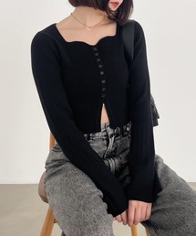 Heather | ハートネックデザインニット  102410(ニット/セーター)