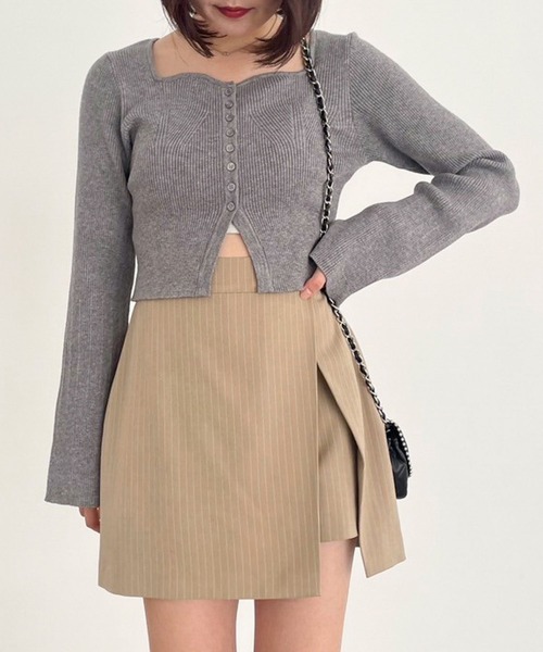 Heather（ヘザー）の「ハートネックデザインニット  102410（ニット/セーター・レディース・アイボリー/ブラック/グレー・FREE）」の13枚目の写真